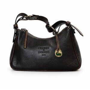 Dooney & Bourke Pebble Leather Small Shoulder Bag Brown Trim Duck Charm